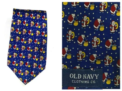 CORBATA DE SEDA VINTAGE ANTIGUA AZUL MARINO SANTA CLAUS NOVEDAD NAVIDEÑA Foto 1 de 4