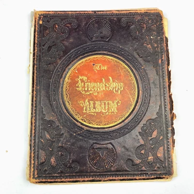 1850s Friendship Album Autograph Book Handwritten Poems & Sketches Delaware VTG - Image 1 of 4