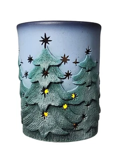 Vtg Shannon & Daughters Votive Tea Light Candle Holder Winter Trees Christmas - Picture 1 of 9