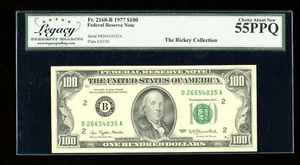 DBR 1977 $100 FRN New York Fr. 2168-B Legacy 55 PPQ Serial B26654035A - Picture 1 of 2