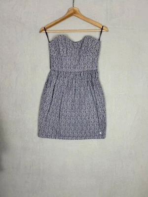 Jack Wills, Women's Blue Patterned Strapless Mini Dress, Size UK 8 - Used - Image 1 of 4