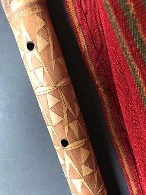 Old Aboriginal Bamboo Flute with Wonderful Carved Designs (b)... - image 1 of 4