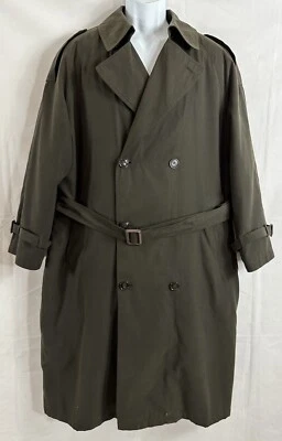 Gabardina de Colección Pierre Cardin Hombres Talla 40R Marrón Cinturón Doble Pecho Forro con Cremallera Foto 1 de 4