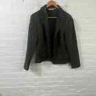 Dressbarn Women's Tweed Blazer Jacket Long Sleeve Green Black Size 14