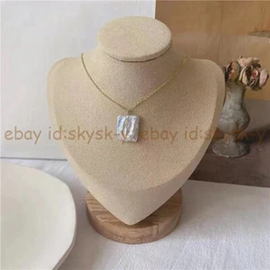Huge 15x20mm Natural White South Sea Rectangle Pearl Pendant Necklace 18'' - Picture 1 of 6