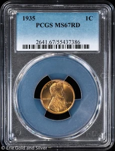 1935 1C Lincoln Wheat Cent PCGS MS 67 RD | Uncirculated UNC BU - Picture 1 of 4