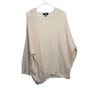Lulus Sweater Women's Large Cream Knit Dolman Pullover Chunky Knit Oversized - Picture 1 of 8