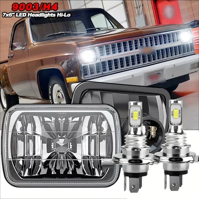 for chevrolet C10 C20 C30 1981-1986 Pair 7x6" 5x7 LED Headlights Hi/Lo Lamps AAA - Image 1 of 4