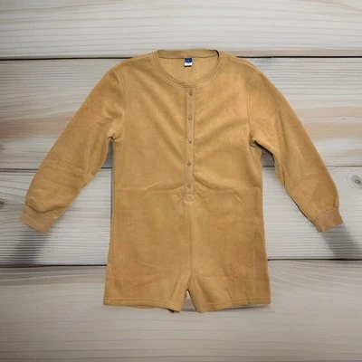 Women’s Romper Fleece Henley Pajama 3.5" inseam XS Brown Long Sleeves Old Navy - Image 1 of 4