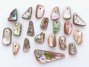 20 Abalone Shell Pendant Charm Lot Vintage Beach Nautical Jewelry Making Craft - Picture 1 of 3