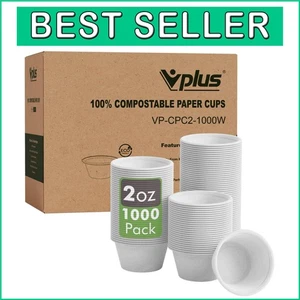 Sustainable 1000-Pack 2 OZ Souffle Cups - Ideal for Parties and Gatherings - Picture 1 of 9