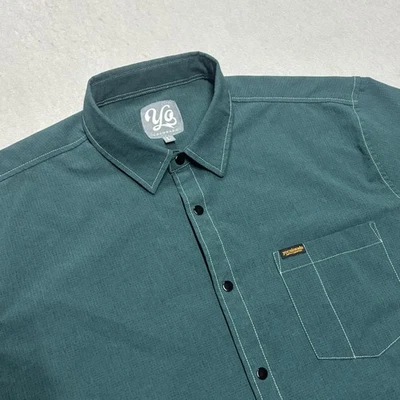 Camisa Yo Colorado Botón a Presión Para Hombre Grande Verde Bosque Cremallera Bolsillo Tecnología Exterior Foto 1 de 4