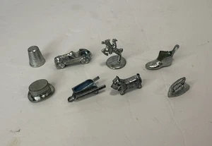 MONOPOLY GAME PIECES - LOT of 8 Pewter Metal Tokens - Vintage - 1973 - Picture 1 of 3