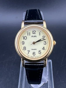 Reloj de cuarzo Seiko Alba para mujer crema esfera completa 25 mm Y136-6A80 ¡Batería nueva! - Imagen 1 de 13