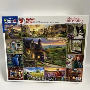 Murder In Little Piddling White Mountain 1000 Piece Puzzle - Picture 1 of 2