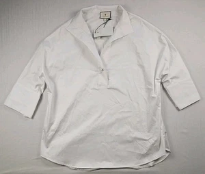 Tuckernuck White Willow Blouse sz Small NWT* Collared Cotton Stretch Poplin Top - Picture 1 of 6
