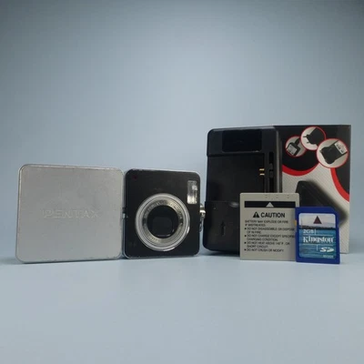 Pentax Optio X 5.0MP Compact Digital Camera Silver Tested Full Working Set - Image 1 of 4