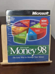 Vintage Microsoft Money 98 PC CD-ROM Software Windows 95/NT NOS Sealed Big Box - Picture 1 of 8