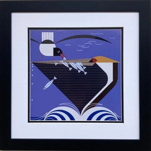 Charley Harper "Pelican Pantry"  Custom Framed Art Print, Birds - Picture 1 of 3