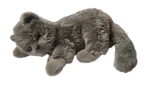 Ty Beanie Buddy 2002 Beani the Gray Cat 12” Long Haired Stuffed Animal Plush - Picture 1 of 7