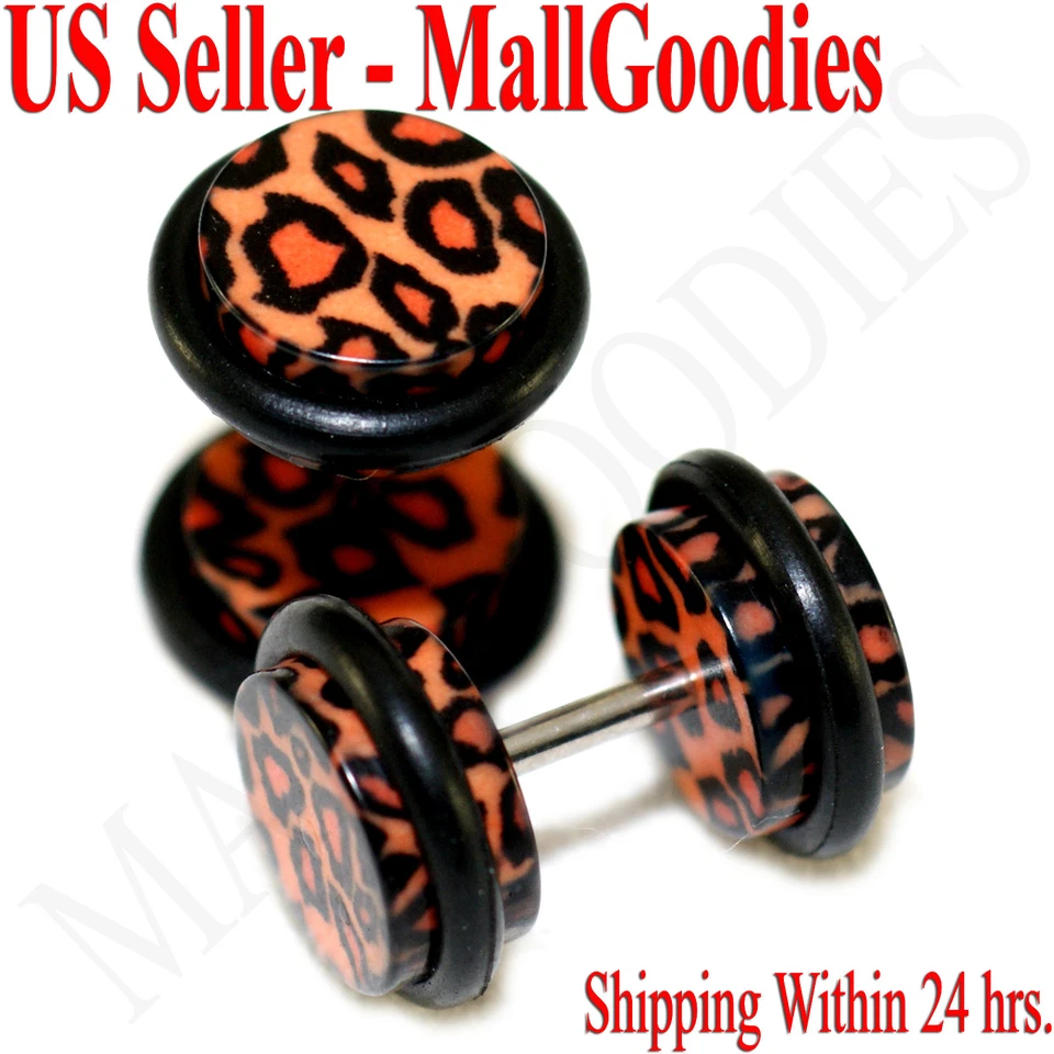 V114 Fake Cheater Illusion 人造耳塞 0G 00G 8mm 10mm 白色 蓝色 红色 黑色 — 第 1/1 张图片