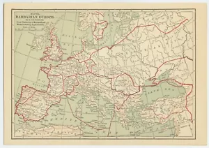 1901 BARBARISCHES EUROPA Karte Reitpfades Weltgeschichte - Bild 1 von 2