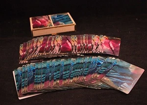 TWO (2) DECKS OF VINTAGE BLUE & RED ABSTRACT PRINT CONGRESS PLAYING CARDS - Picture 1 of 4
