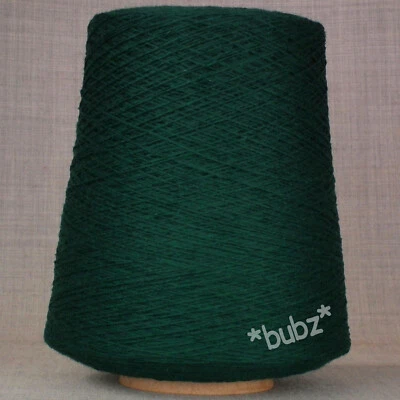 SUPER SOFT ITALIAN 3 PLY MERINO WOOL YARN 400g CONE SPRUCE GREEN MACHINE KNIT - Image 1 of 2