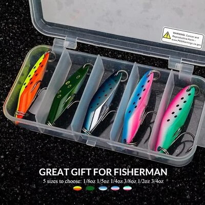 THKFISH 5 piezas señuelos de pesca de metal cuchara señuelo Jigging trucha lubina cebo de agua salada BD Foto 1 de 4