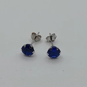 ORECCHINI PUNTO LUCE BLU ORO BIANCO 18KT, GRAMMI 0,70 NUOVI - Imagen 1 de 1