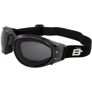 Birdz Eyewear Eagle Motorcycle Goggles (Black Frame/Smoke Lens) - Picture 1 of 9