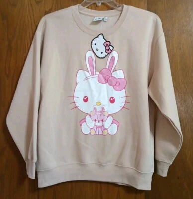 Sudadera Sanrio Hello Kitty para mujer L bronceada oreja de conejo pequeña chum polar nueva con etiquetas Foto 1 de 4