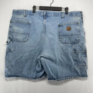 Carhartt Jean Shorts Men's 46 Blue Denim Carpenter Faded Light Wash Jorts y2k - Picture 1 of 12