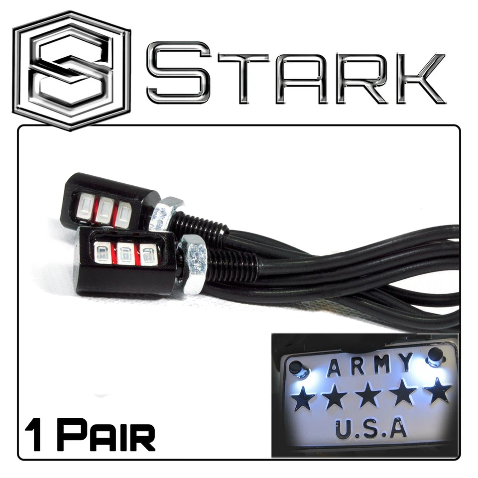 2 Piezas LED Universal Moto Coche Placa Tornillo Lámpara Perno Bombillas (C) Foto 1 de 4