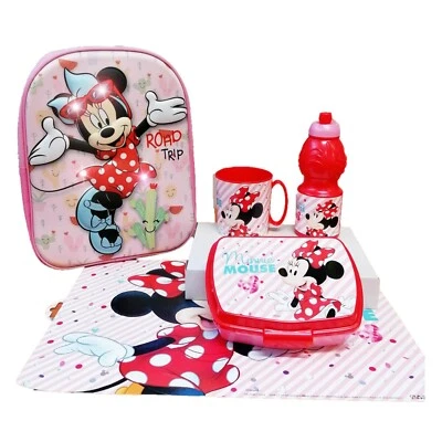 Zainetto 3D Minnie Rosa con Luce Led Porta Merenda Borraccia Tazza Scuola Asilo - Immagine 1 di 4