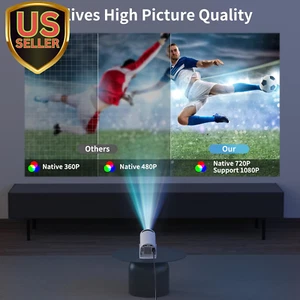 Mini Projector with Wifi and Bluetooth 210°Rotatable Portable Smart Projector... - Picture 1 of 12