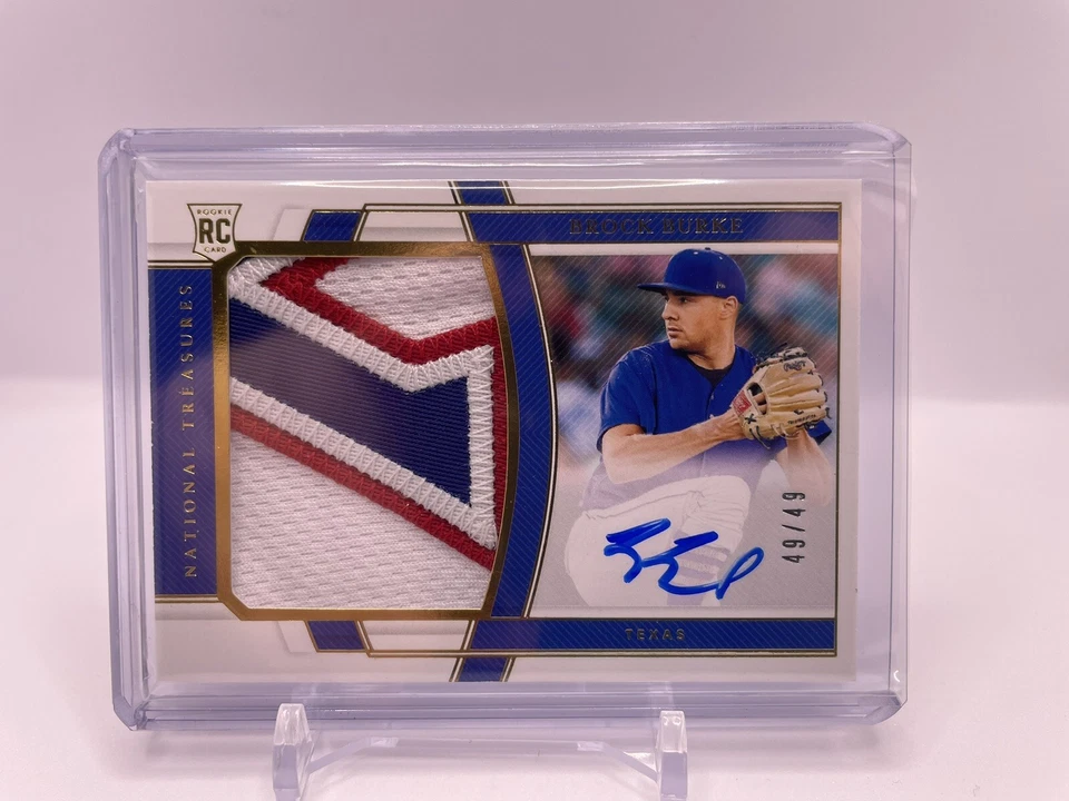 Brock Burke 2020 National Treasures RPA Rookie Auto Jersey Logo Patch 49/49! - Image 1 of 2