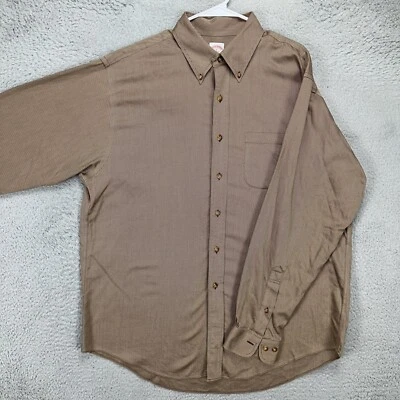 Карман Brooks Brothers 346 взрослый мужской большой коричневые полоски с длинным рукавом полностью хлопок - Изображение 1 из 4