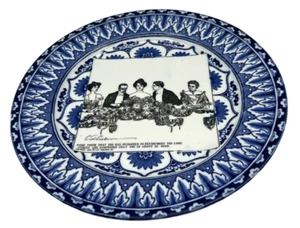Antique Royal Doulton Dinner Plate 1900 Gibson Girl England Blue And White - Picture 1 of 6