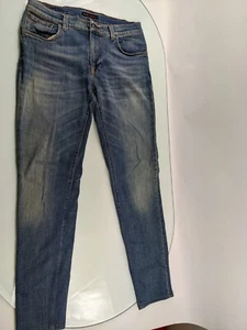 Pantalones de mezclilla finlandeses finlandeses finlandeses finos de algodón orgánico lavado oscuro W33 L34 ajustados altos 149668 - Imagen 1 de 11