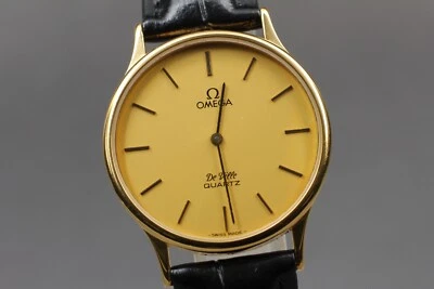 "NEAR MINT" OMEGA De Ville Cal.1365 Gold Push Crown Quartz Men Watch From JAPAN - Image 1 of 4