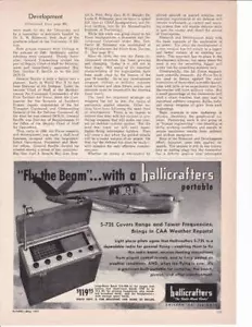 1951 Hallicrafters S-72L Radio Annuncio/Beechcraft Bonanza (?) - Foto 1 di 1