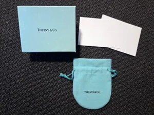 1 NEW Tiffany & Co Blue Empty Box + Drawstring Bag Pouch 3.5" with Note Card - Picture 1 of 12