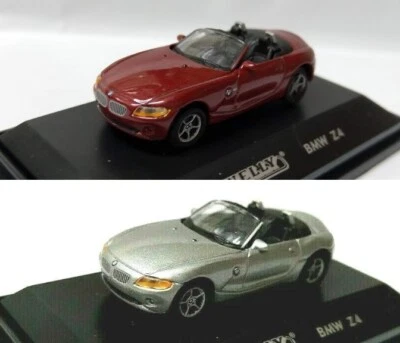 Welly 1/87 HO scale sport Euro open car Die cast model - BMW Z4 Silver + Red - Image 1 of 4
