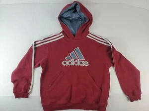 Adidas  Trefoil Kids Small Big Logo Hoodie Maroon Burgundy Chest 38" Length 20" - Picture 1 of 8