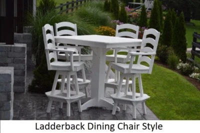 A&L Furniture Co. Amish-Made Poly 5pc Dining Set - Bar Table & Ladderback Chairs - Image 1 of 2