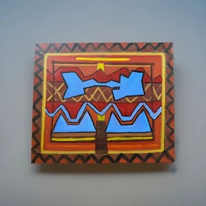 AUFGELISTETER KÜNSTLER ABSTRAKT Gemälde Modernist bildende Kunst Dr. BENJAMIN Gross 24" x 28" - Bild 1 von 8