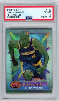 Finest Chris Webber #120 1994 refractor Warriors Kings PSA 6 como nuevo N1759 Foto 1 de 3