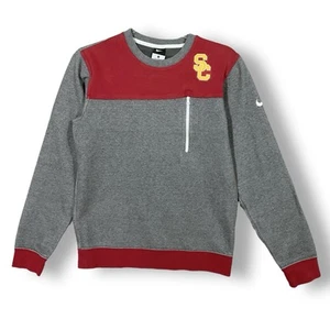 Nike USC Falcons Mens Pullover Sz S Crew Neck Colorblock Zip Pocket Gray - Picture 1 of 12