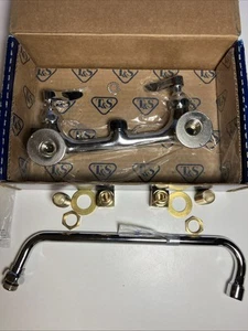T&S Brass B-0230-LN Double Pantry Faucet W/ Nozzle & Hardware New - Picture 1 of 5